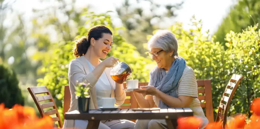 Women enjoying tea