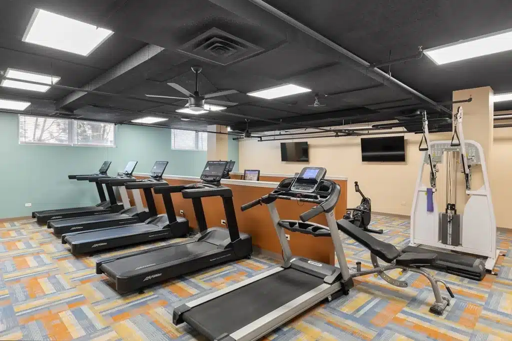 an exercise room in lutheran home
